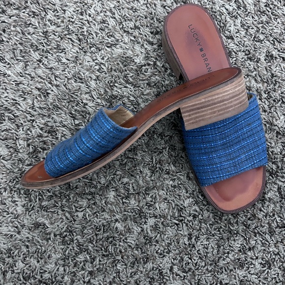 LUCKY BRAND • Blue Jean Look Slide Sandal• 7.5 - Picture 3 of 6